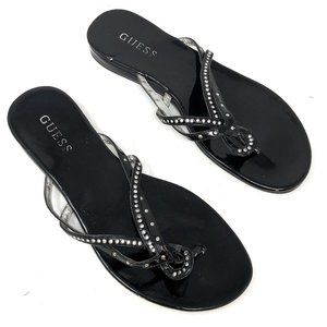 Guess Womens Jadakis Rhinestone Bling Thong Sandal
